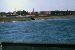 Blick auf die DDR-Grenzanlagen bei Dömitz 1982