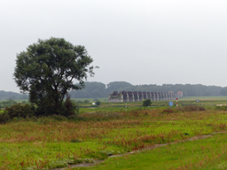 Geteilte Eisenbahnbrücke bei Dömitz