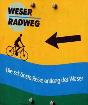 Weserradweg-Schild